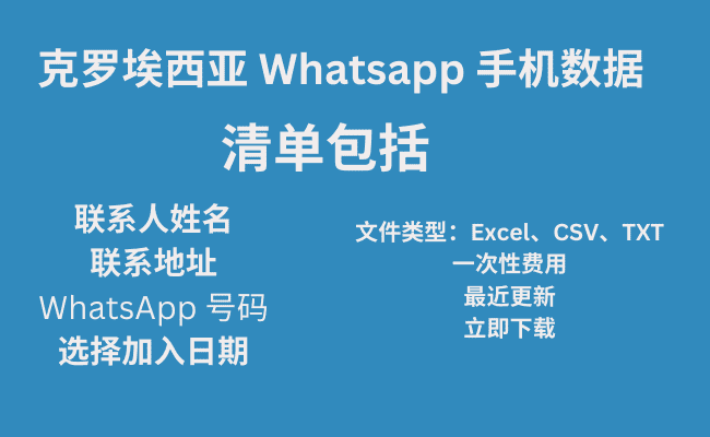 克罗埃西亚 Whatsapp 手机数据