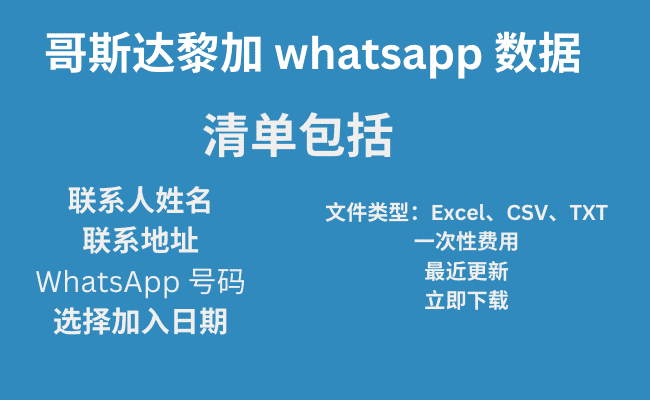 哥斯达黎加 whatsapp 数据