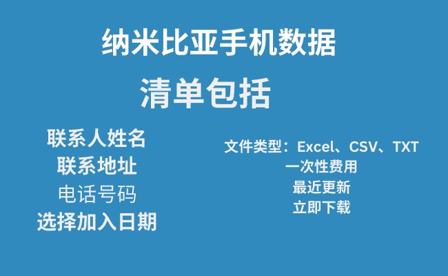 纳米比亚手机数据